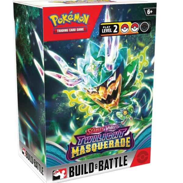 Pokemon Scarlet & Violet Twilight Masquerade Build & Battle Box | 40-Card Ready Deck + 4 Booster Packs | TCG Collectible | Includes Unique Foil Promo Cards