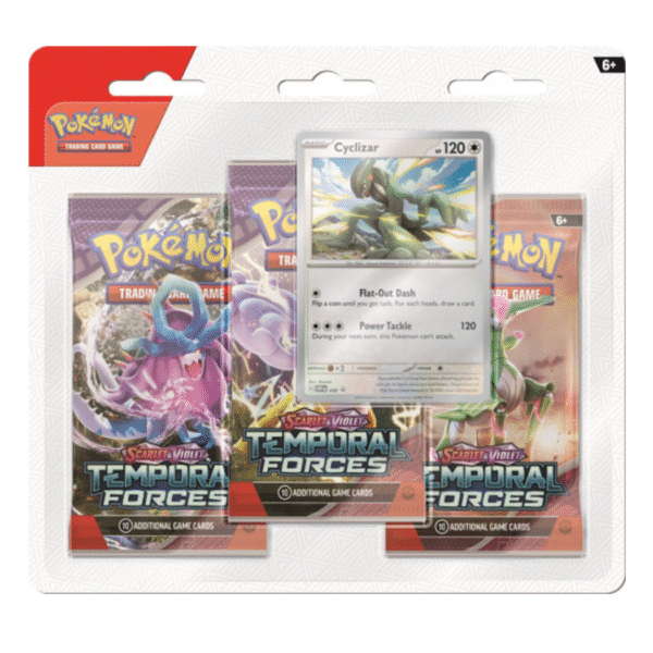 Pokemon Scarlet & Violet Temporal Forces 3 Pack Blister | Cyclizar Promo & Coin